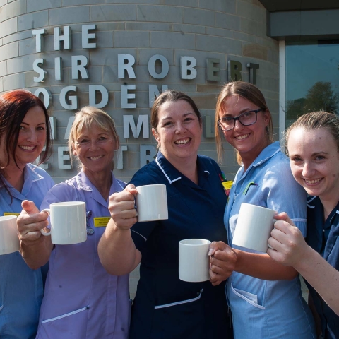 Nurses from the Sir Robert Ogden Macmillan Centre are supporting the World’s Biggest Coffee Morning