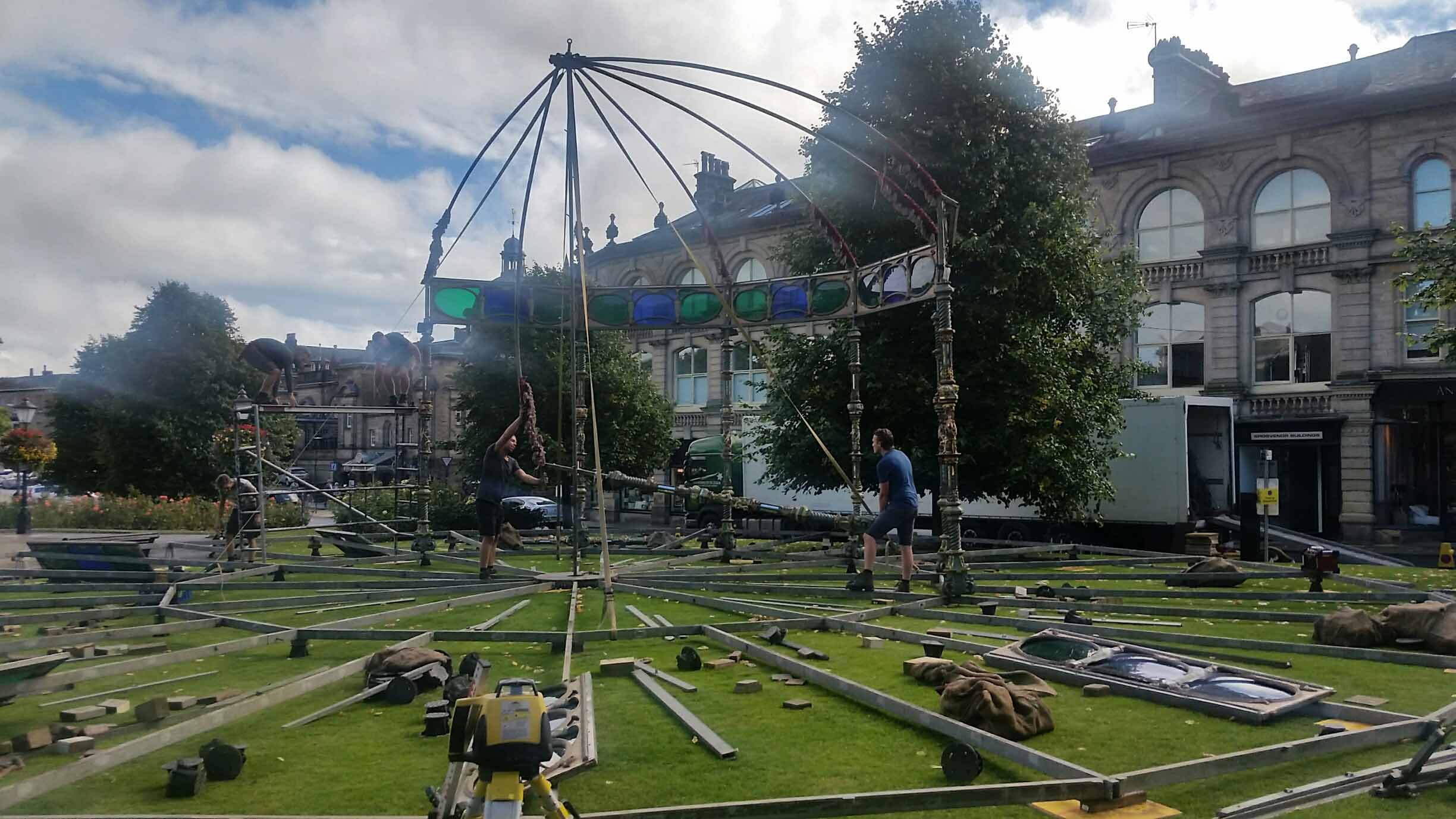 The Spiegeltent under construction