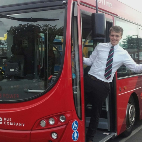 WELCOME ON BOARD … graduate trainee Andy Turnbull begins his journey with Transdev