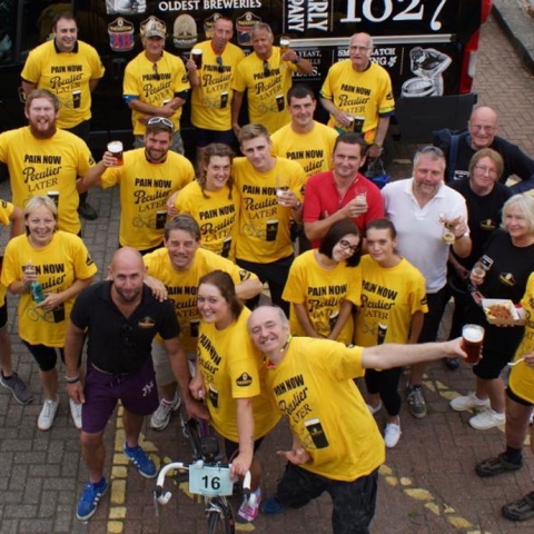 Wheel Done! The charity cyclists at the conclusion of the Lower Dales Bike Ride