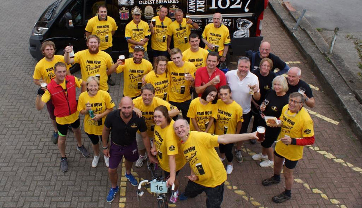 Wheel Done! The charity cyclists at the conclusion of the Lower Dales Bike Ride