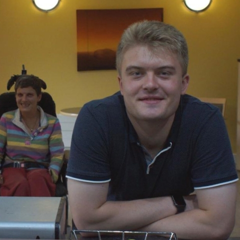Search Is On For James’ Replacement! How May I help? Disability Action Yorkshire care assistant – and former apprentice – with Disability Action Yorkshire customer Eliza Bennett