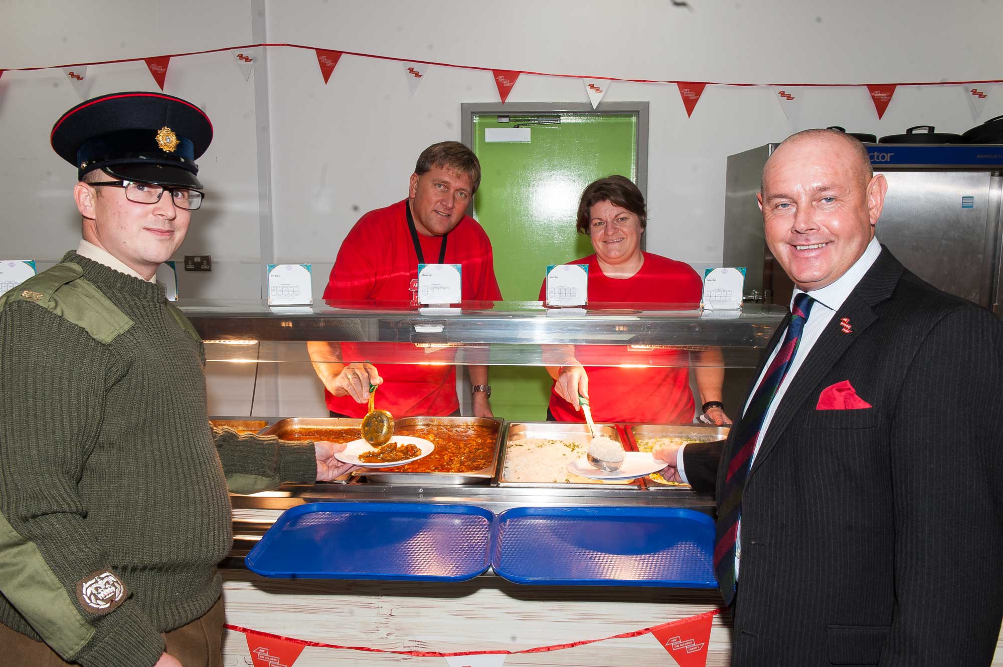 Regimental Catering Warrant Officer (RCWO) WO2 Shane Smith, Junior Ranks Dining Facility (JRDF) Head Chef - Paul Machin, Louise Bennett – Catering Manager and Jim Duffy from the ABF