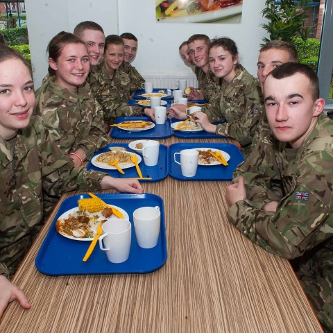 Harrogate Junior Soldiers enjoying the Big Curry