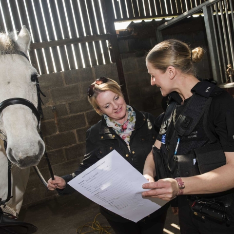 PC Hannah McPeake registering tack for the Horsewatch scheme