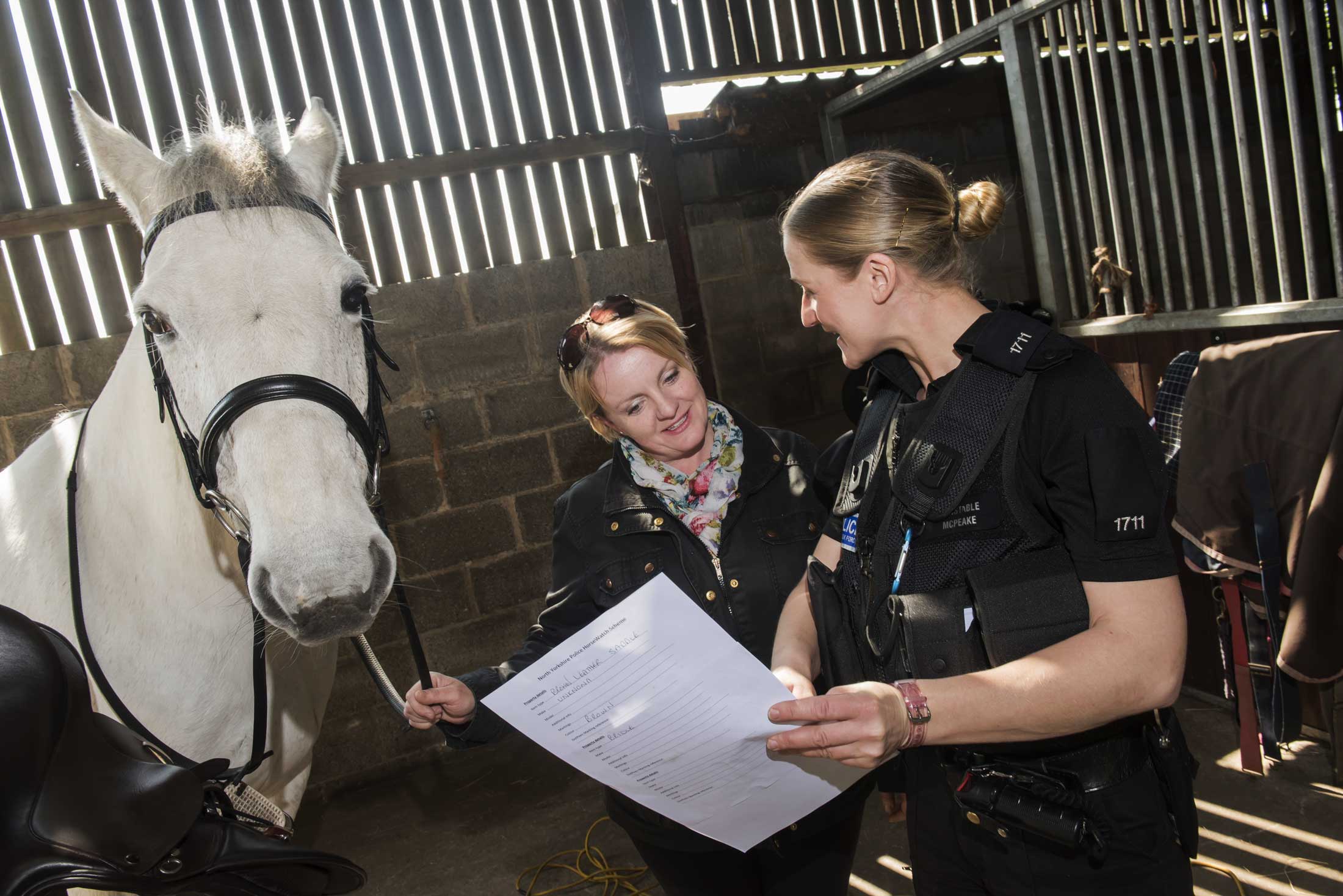 PC Hannah McPeake registering tack for the Horsewatch scheme