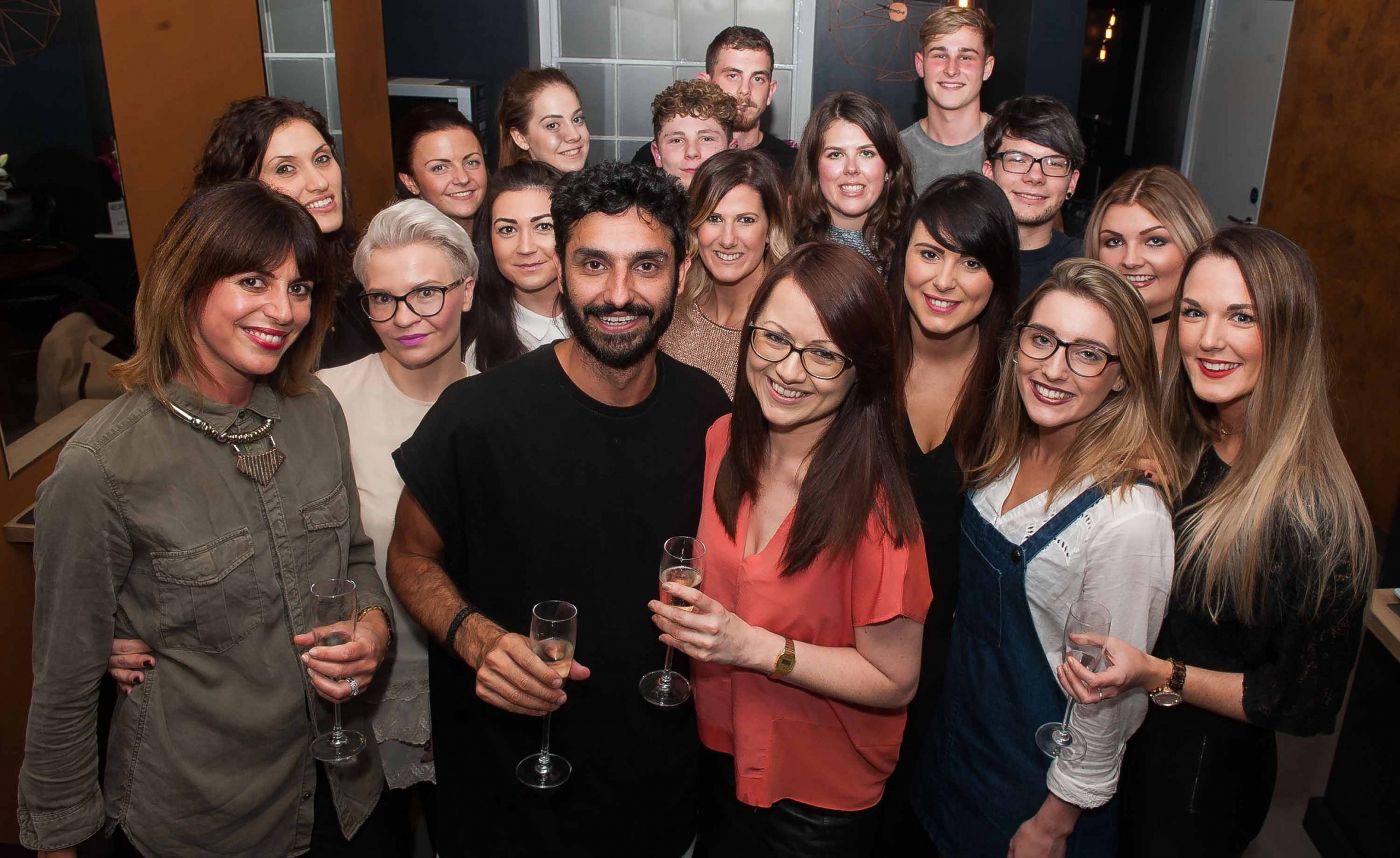 Joseph Ferraro and Nicola Rayner (centre) with the Harrogate team