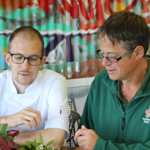 Murray Wilson, Horto Head Chef with Adrian Reeve Kitchen Gardener rudding park harrogate