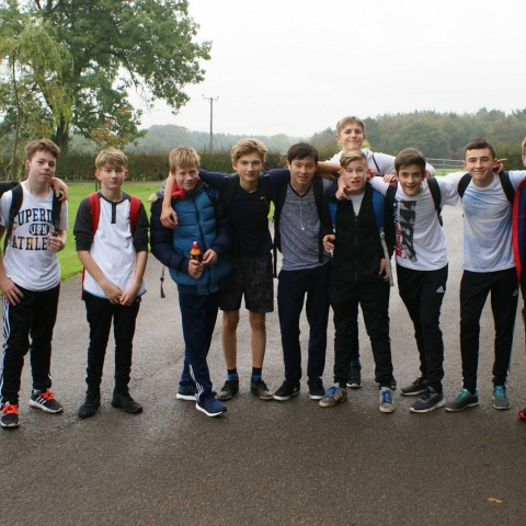 Students on the Rossett School Sponsored Walk, covering 20km in one day to raise money for good causes