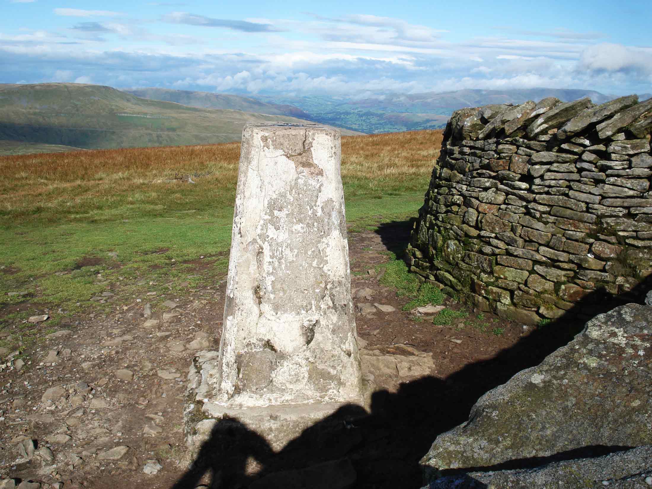 This trig point has the claim to fame for being the highest one in Yorkshire located on the summit of Whernside in the Yorkshire Dales