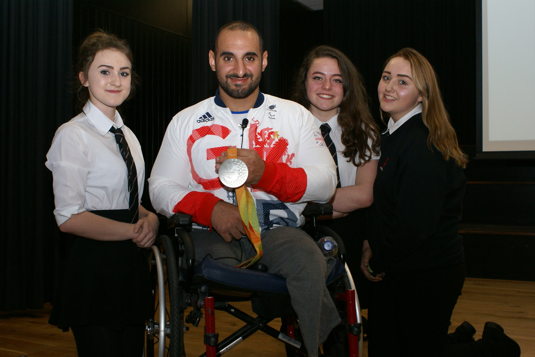 Paralympic gold medallist Ali Jawad inspired students at Rossett School with his story of perseverance and triumph