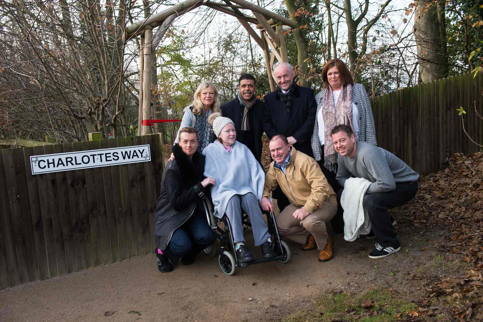 Back row. Linda Middleton, Chris Kamara, Carl Hopkins, Wendy McLorg Front row, Tom Anderson, Charlotte Whittaker, John Middleton, James Whittaker