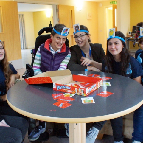 Keep on Moving! Disability Action Yorkshire Claro Road care home customer, Eliza Bennett, with members of the National Citizens Service (NCS) Flying Futures scheme
