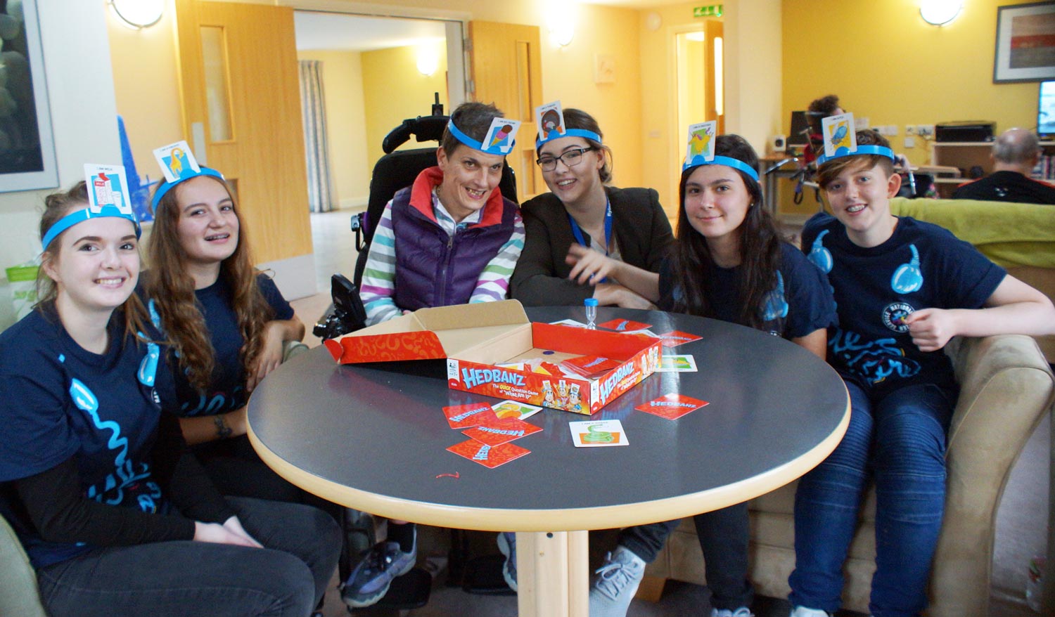 Keep on Moving! Disability Action Yorkshire Claro Road care home customer, Eliza Bennett, with members of the National Citizens Service (NCS) Flying Futures scheme