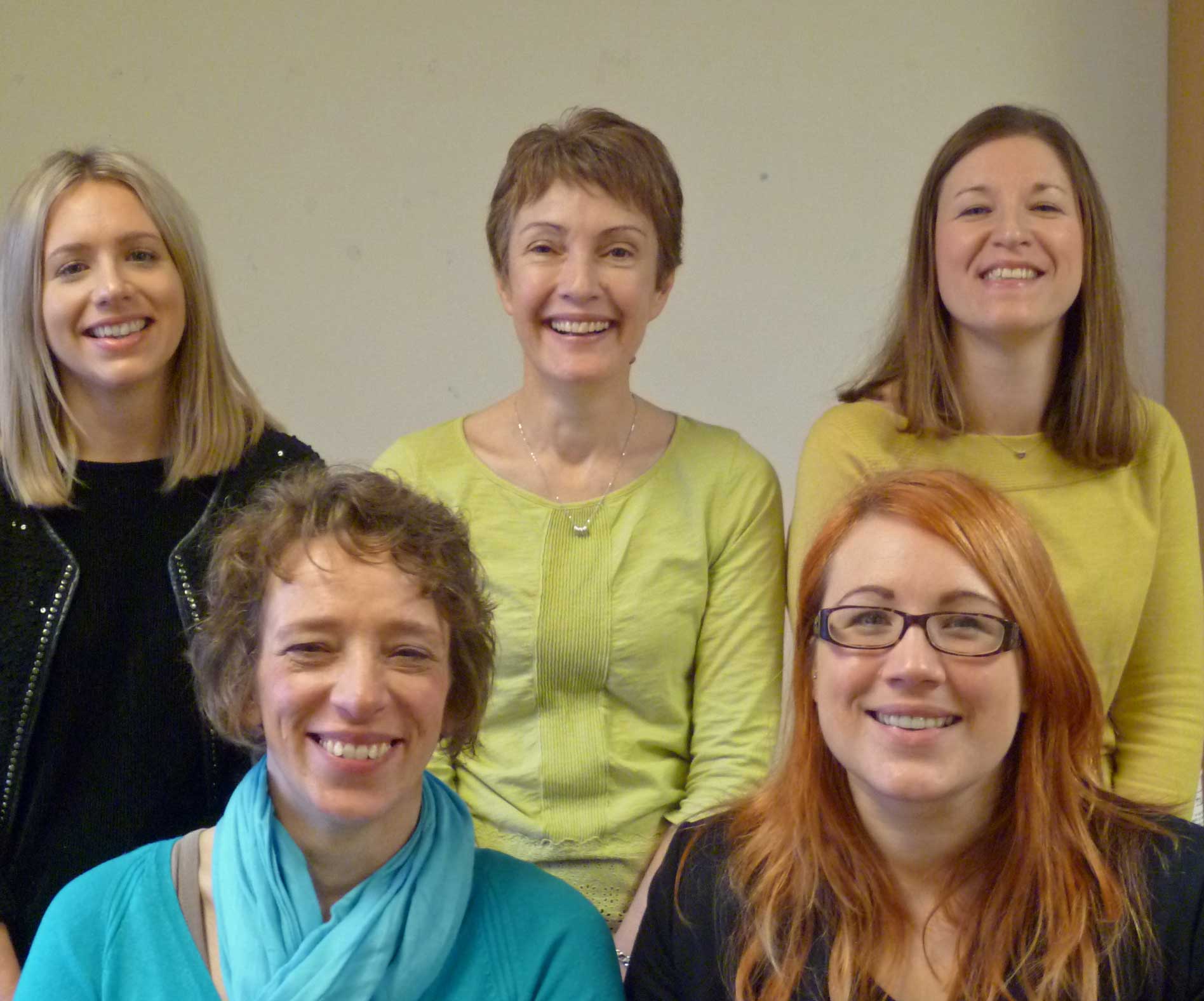 Back (Left to right) – CReate caseworker Hettie Flynn (Harrogate), CReate Team Leader Jenny Sengel, CReate caseworker Rachel Blackwell (Craven). Front: Bradford CReate caseworkers Liz Liepins and Hannah Crabtree