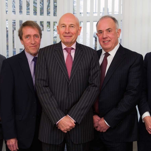 Two Harrogate Accountancy Firms Join Forces in Merger: John Campbell, managing director of DSC (centre) with DSC directors  John Garbutt and Graham French and David Fisher and Alistair Wilkinson, previously of Fisher Wilkinson