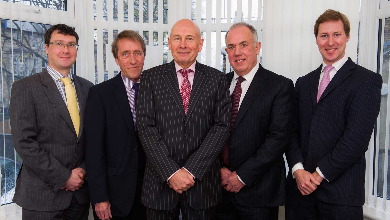 Two Harrogate Accountancy Firms Join Forces in Merger: John Campbell, managing director of DSC (centre) with DSC directors  John Garbutt and Graham French and David Fisher and Alistair Wilkinson, previously of Fisher Wilkinson