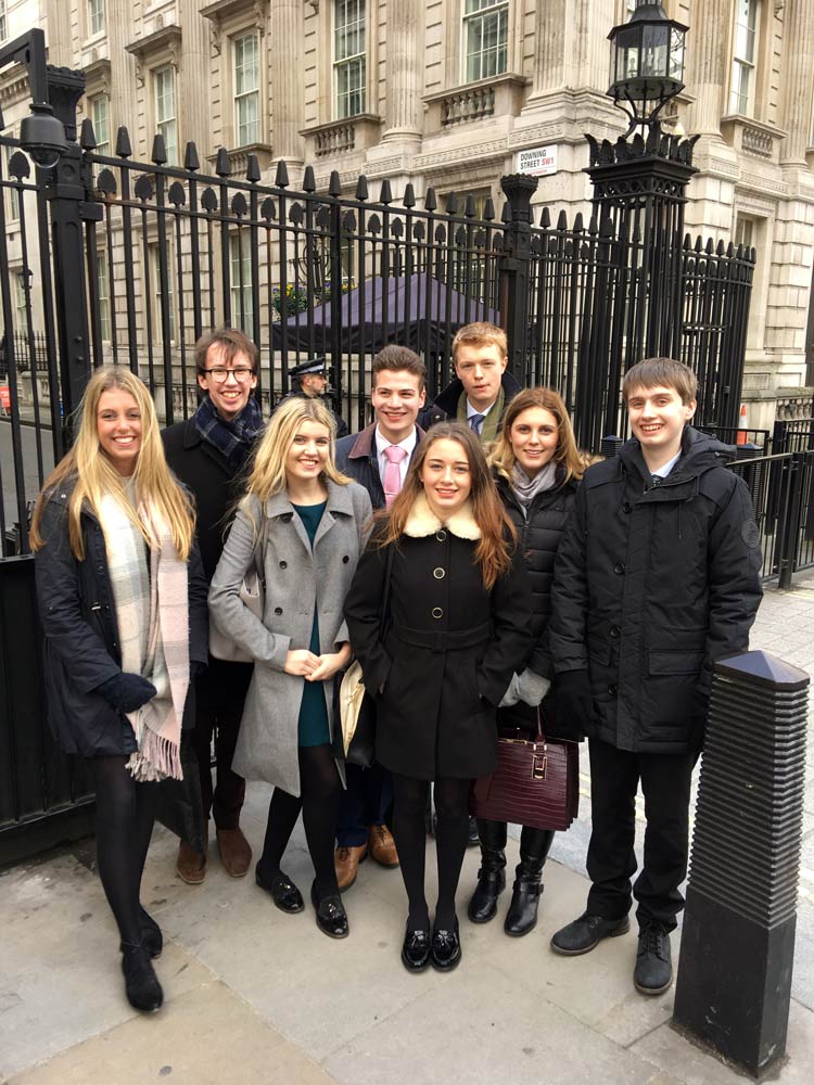 HGS Student leadership team at the Houses of Parliament