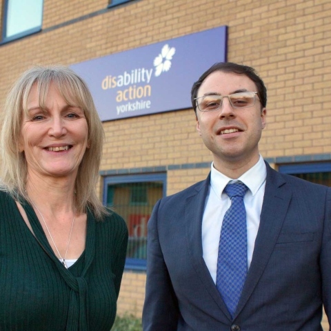 New Face At Disability Action Yorkshire! New Operations Manager David Ashton Jones with the organisation’s Chief Executive, Jackie Snape