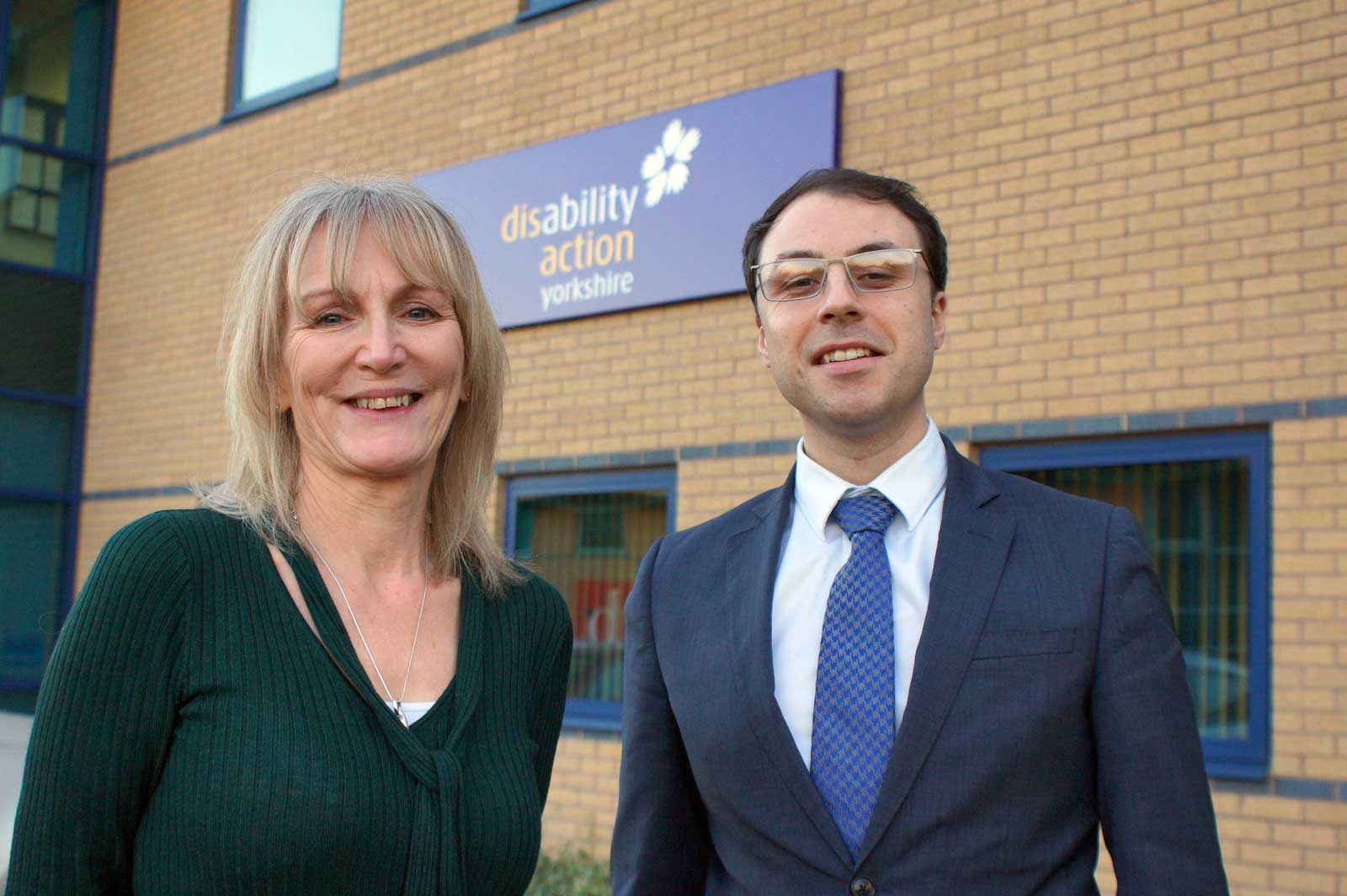 New Face At Disability Action Yorkshire! New Operations Manager David Ashton Jones with the organisation’s Chief Executive, Jackie Snape