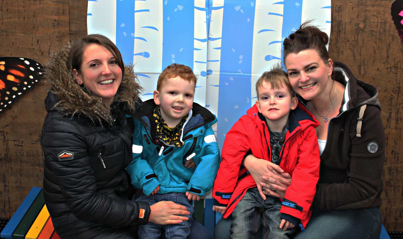 L-R Sarah Williams, Felix, Oscar Day and Caroline Day