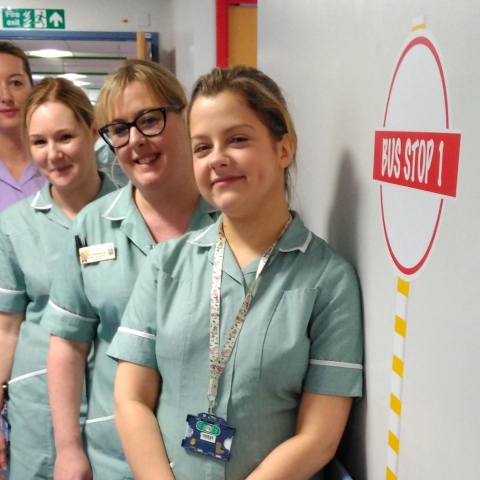 Staff members in the Children’s Outpatients Department at Harrogate District Hospital.