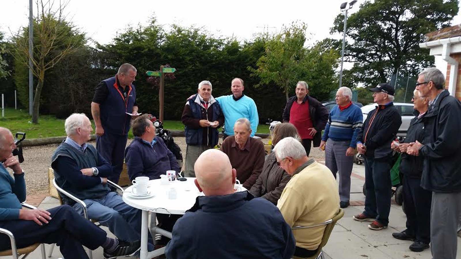 Parkinson's golf day at Rudding Park. Anthony (centre) with his Parkinson's golfers and his volunteers, known as "golfing buddies" after the monthly team competition in December