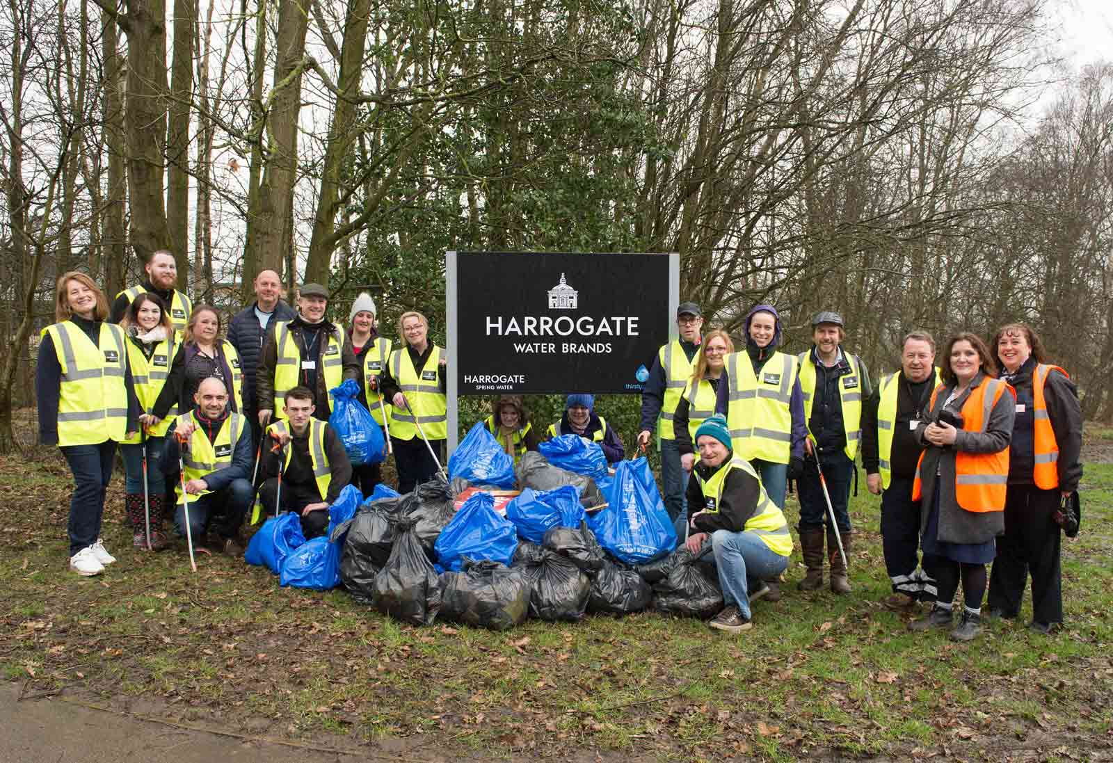 Harrogate Water litter volunteers with staff from Harrogate Borough Council Kate Dawson, far right, and Joanne Rider