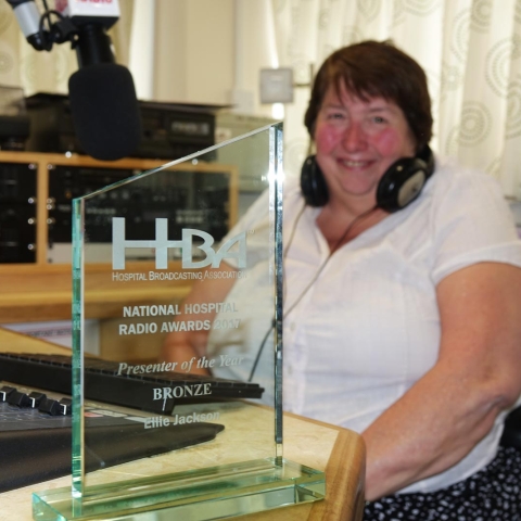 Bronze Winner! Harrogate Hospital Radio presenter Ellie Jackson with her bronze award