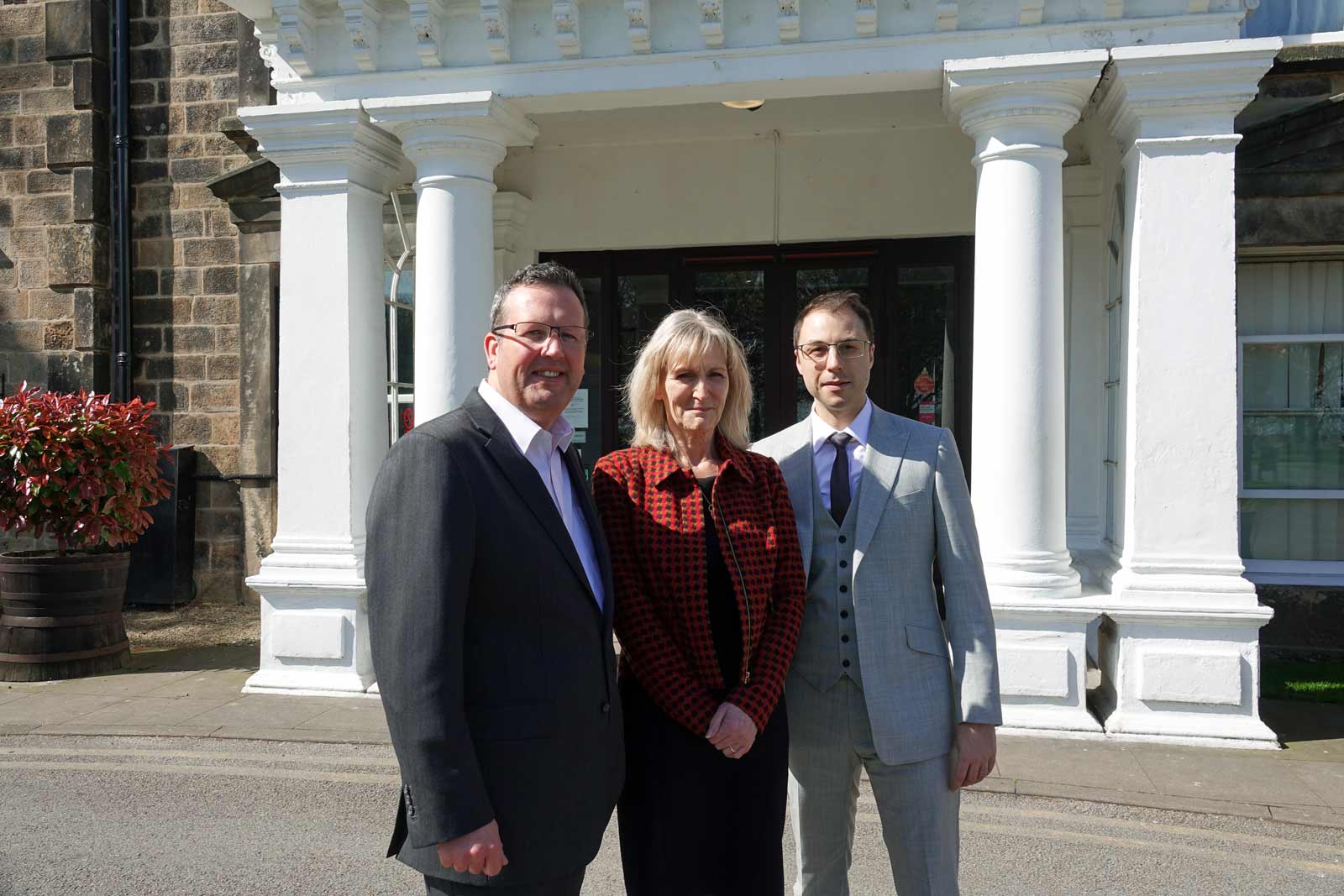 Disability Action Yorkshire Chief Executive Jackie Snape (centre) with Disability Action Yorkshire’s Operations Manager, David Ashton-Jones (right) and Cedar Court Hotel General Manger Simon Cotton