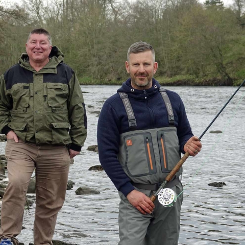 Game On! Yorkshire Game Fishing’s Philip Ellis, right, with sponsor Stephen Outhwaite from Outhwaite Associates