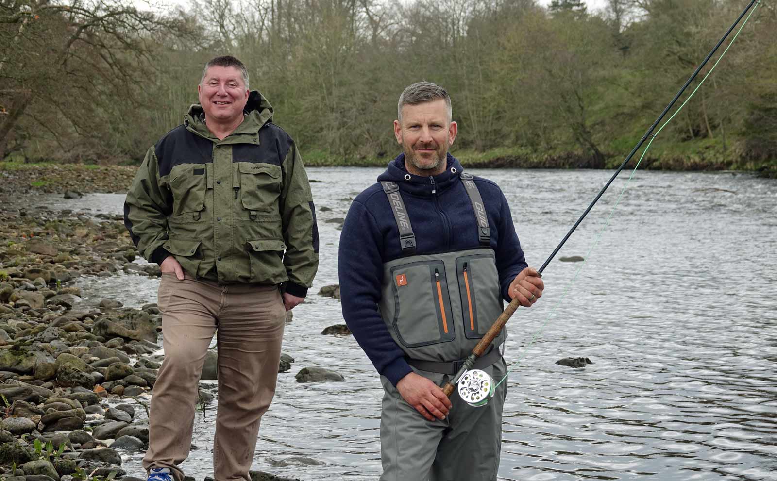 Game On! Yorkshire Game Fishing’s Philip Ellis, right, with sponsor Stephen Outhwaite from Outhwaite Associates