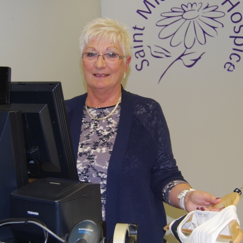 June Culf, one of the Saint Michael’s retail volunteers