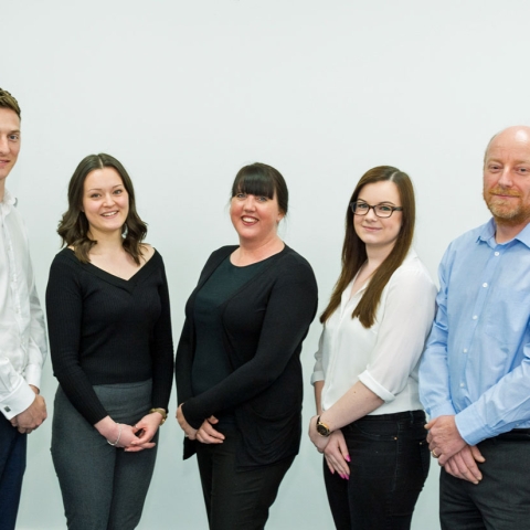 oosting customer experience: Synergy’s new team members with Gemma Manning, client services director (centre)