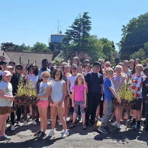 Community Service! Ashville College boarders, teaching staff and members of the Pinewoods Conservation Group ahead of an afternoon of planting, litter picking and balsam bashing