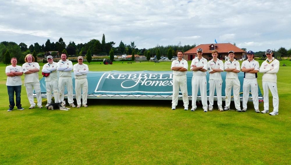 Bishop Monkton Cricket Club has pitch covers for the 2017 season thanks to housebuilder Kebbell Homes