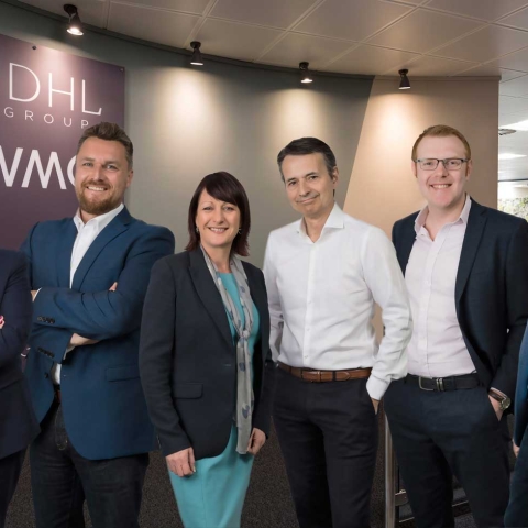 (from L to R) the IDHL Group Management - Julie Wood, Director of Sales Operations; Dean Skidmore, Director of Ingenuity Capital; Lisa Higham, Group Finance Director; Dennis Engel, Chief Executive; Richard Ellis, Director of Paid Media at WMG and Ian Lloyd, Director of Digital Operations at WMG. 