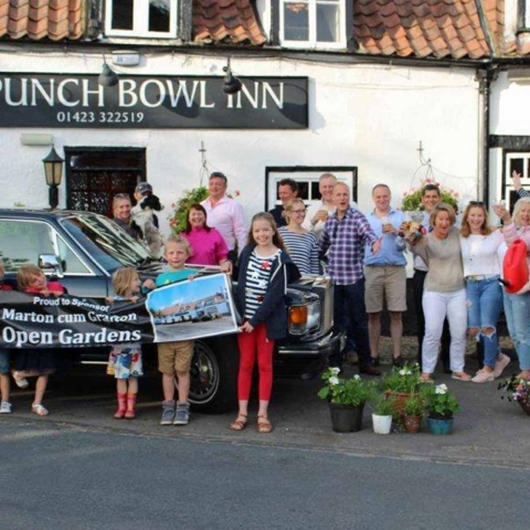 Ready to reveal their gardens to the public are the villagers of Marton-cum-Grafton