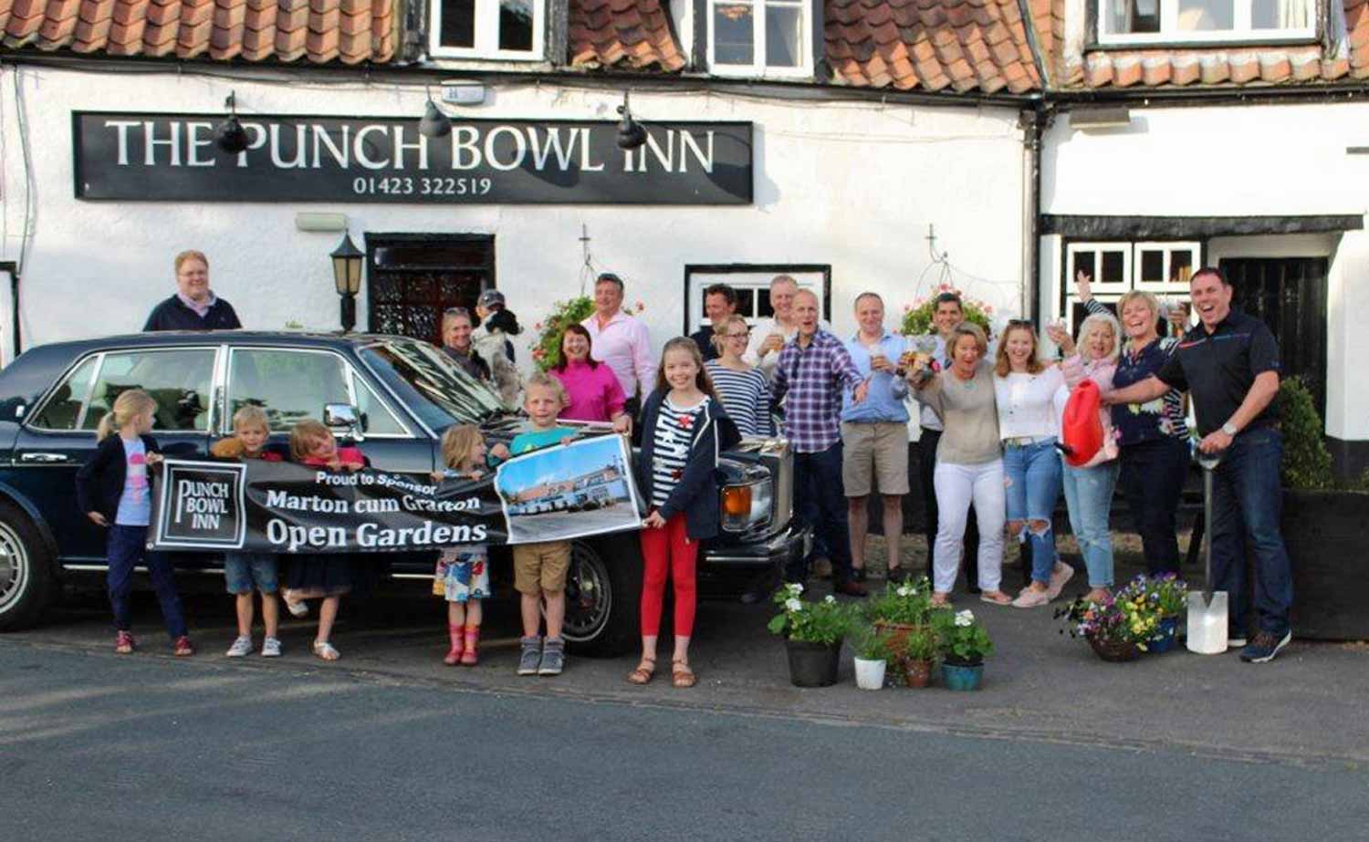 Ready to reveal their gardens to the public are the villagers of Marton-cum-Grafton