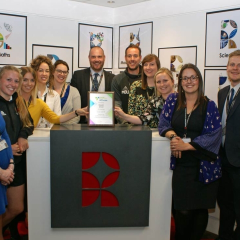 Rossett School in Harrogate has been recognised for its continued professional development. Pictured are CRC (Collaborative Research Communities) leaders and assistant headteacher Andy Norrington with the award