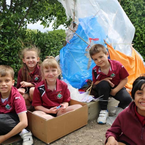 Den Builders! Year 1 Ashville Pre-Prep pupils who participated in Save the Children’s National Den Day
