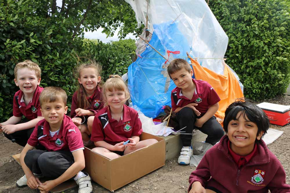 Den Builders! Year 1 Ashville Pre-Prep pupils who participated in Save the Children’s National Den Day