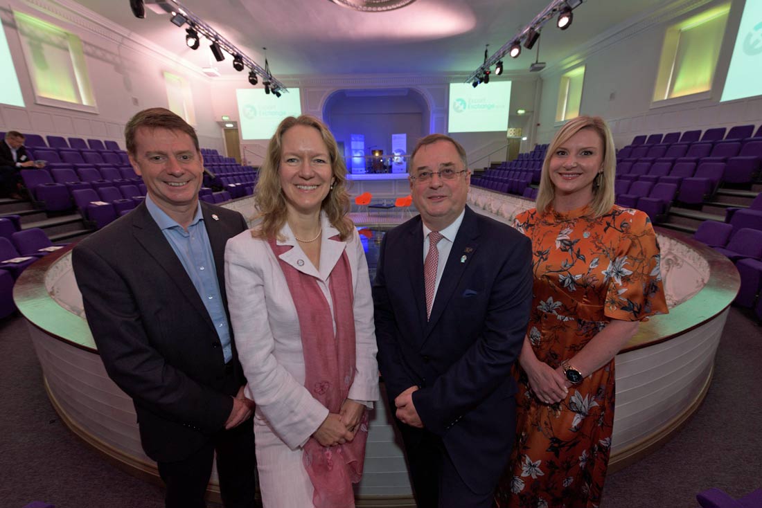 From left: Eric Hawthorn, Radio Design; Marian Sudbury, DIT; Roger Marsh, LEP; Victoria Hopkins, Hopkins Catering at the ExportExchange Launch