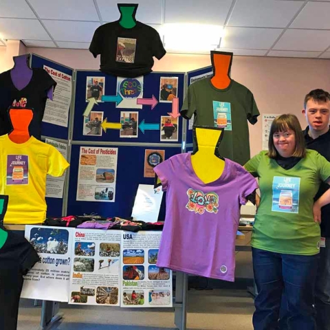 Pictured with their award-winning stand are, from left, David Offord, Laura Wells and Jake Vicars