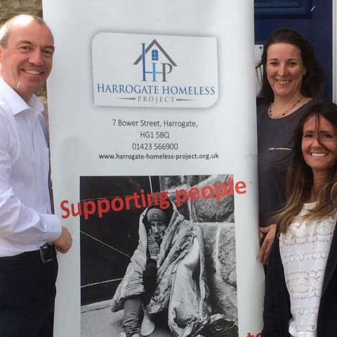 Councillor Richard Cooper, leader of Harrogate Borough Council, Liz Hancock, chief executive of Harrogate Homeless Project, and Deby Atkinson, the project leader of SAFE, launching the new Harrogate Homeless Project scheme aimed at helping entrenched rough sleepers in the Harrogate district