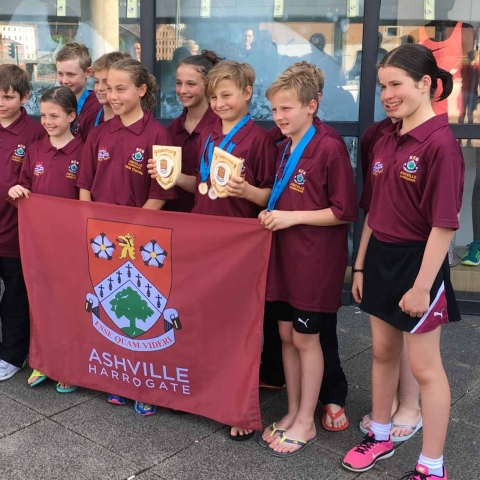 Ashville Junior School swimmers at the English Schools National Finals
