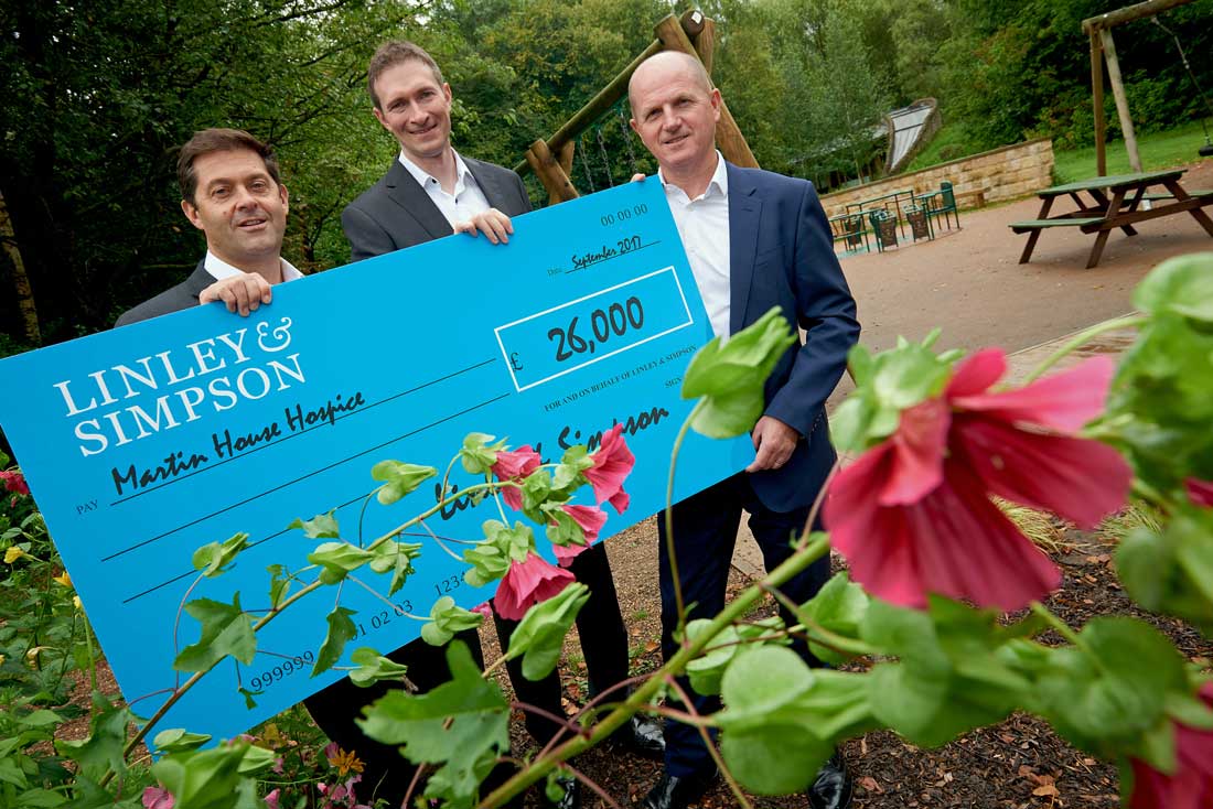Digging deep .... Martin House chief executive Martin Warhurst flanked by Linley and Simpson directors, Nick Simpson (left) and Will Linley