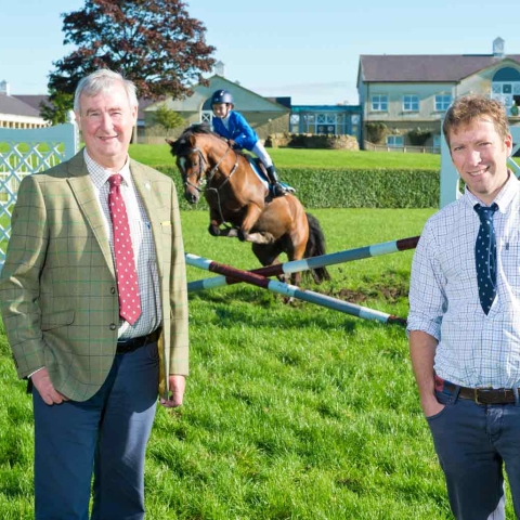 Peter Wright and Julian Norton with showjumper Lilly Aspell
