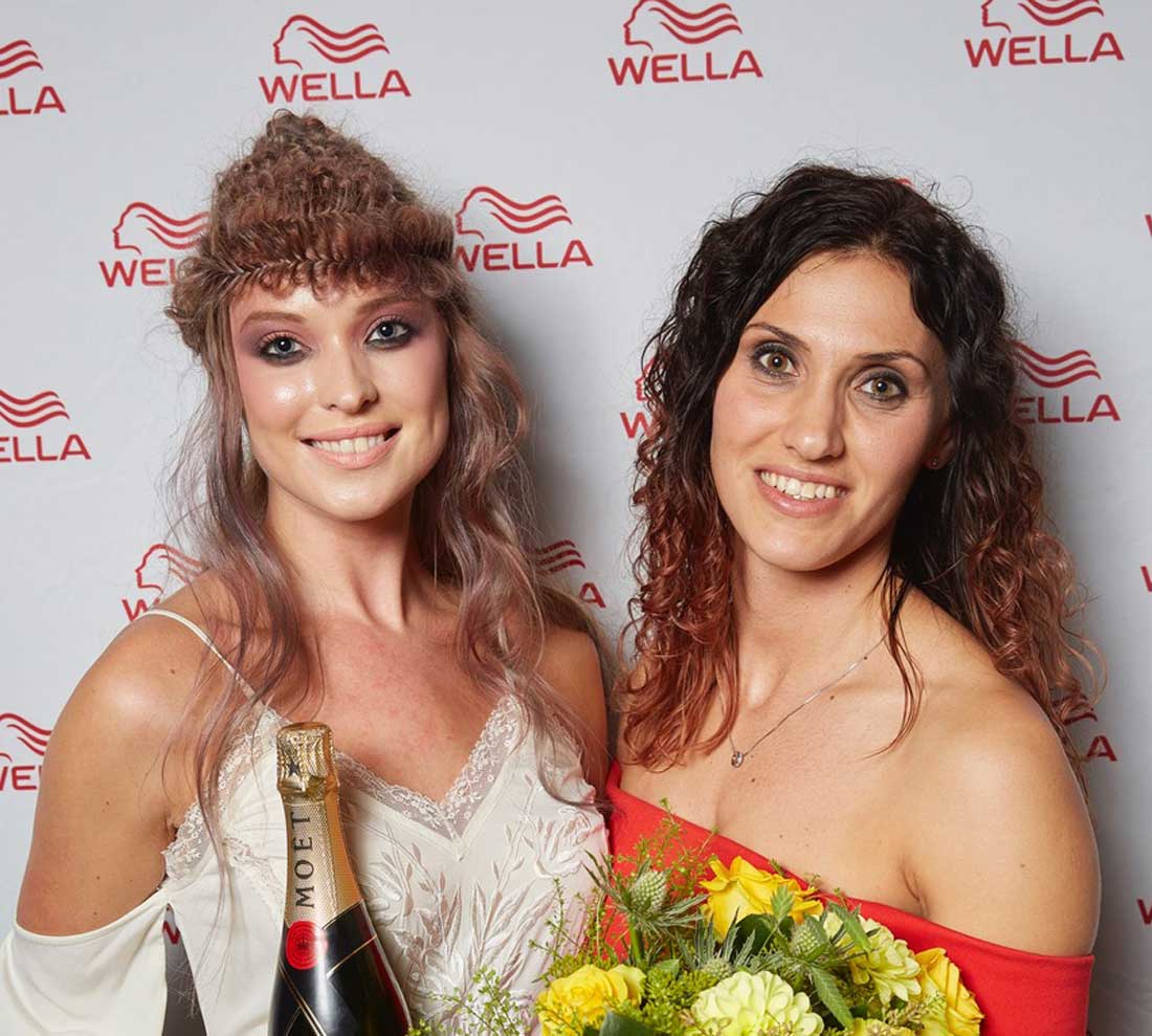 Rita Tuska (right) with her model at the Wella Professionals TrendVision Award.