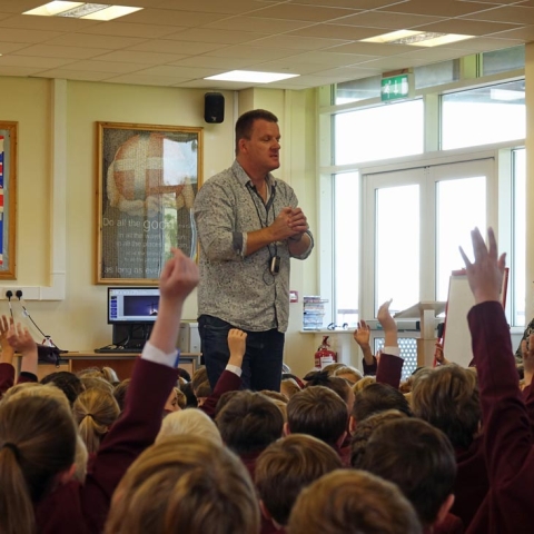 Children's author Miles Salter 'books' into Ashville
